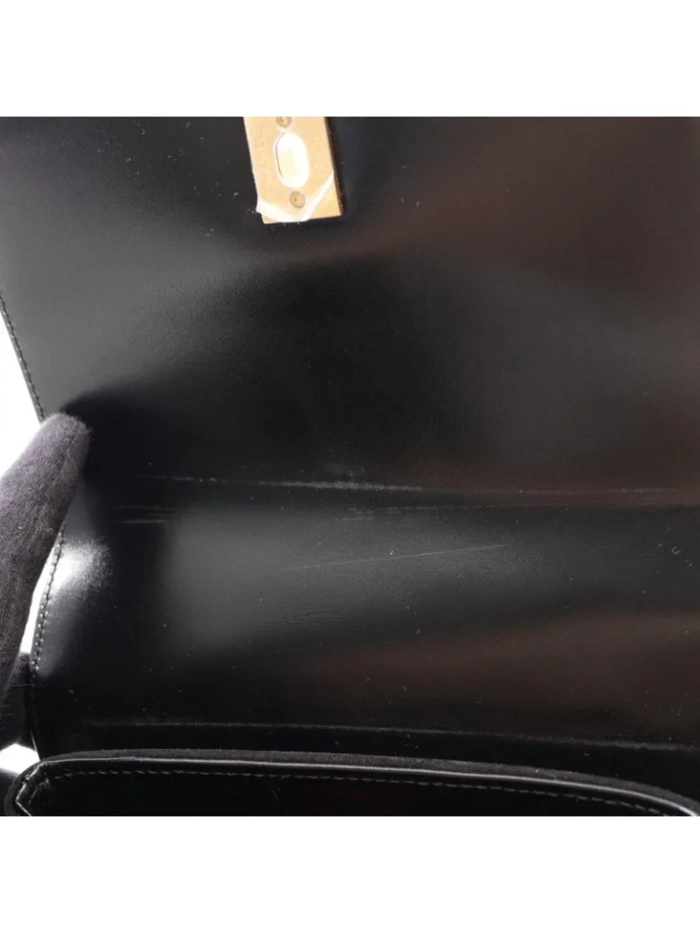 Chanel Shoulder Bag Quilted Black Leather Suede Small Chain